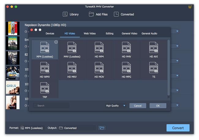 select mkv output format