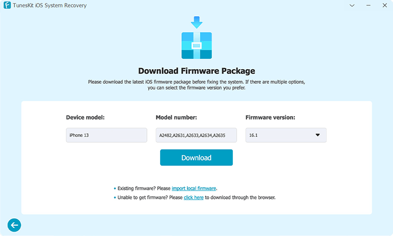 start to download firmware package