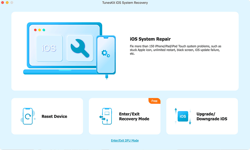 launch tuneskit ios system recovery