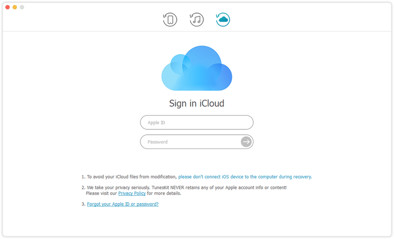 sign in icloud