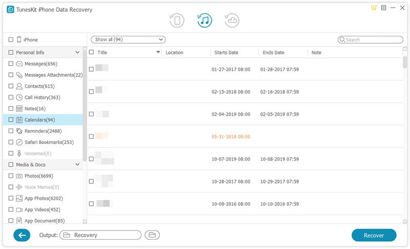 recover deleted calendars