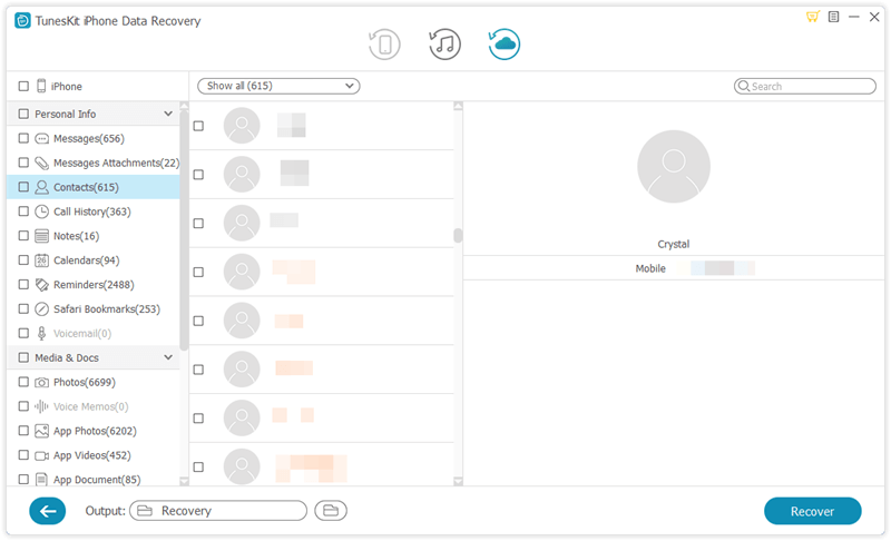 recover contacts via icloud backup