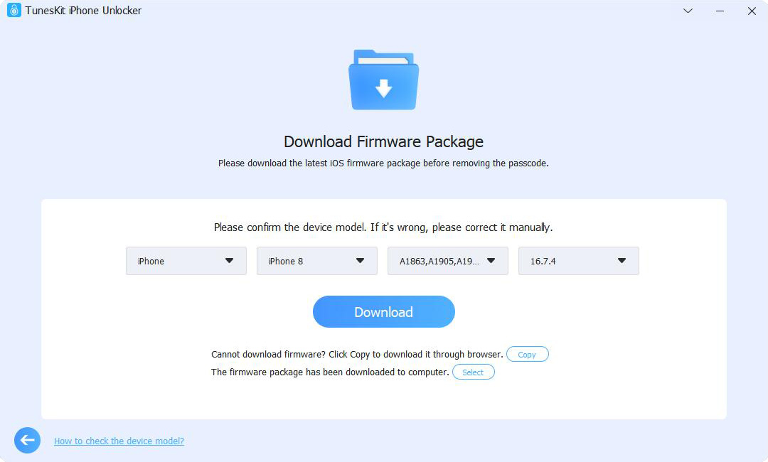 download firmware package to iphone
