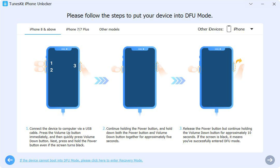 put iphone into dfu or recovery mode