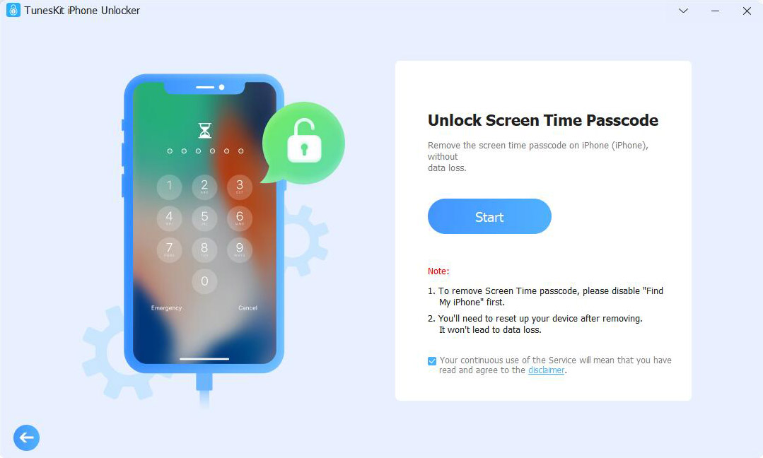 take off screen time without password