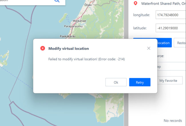3utools failed to modify virtual location