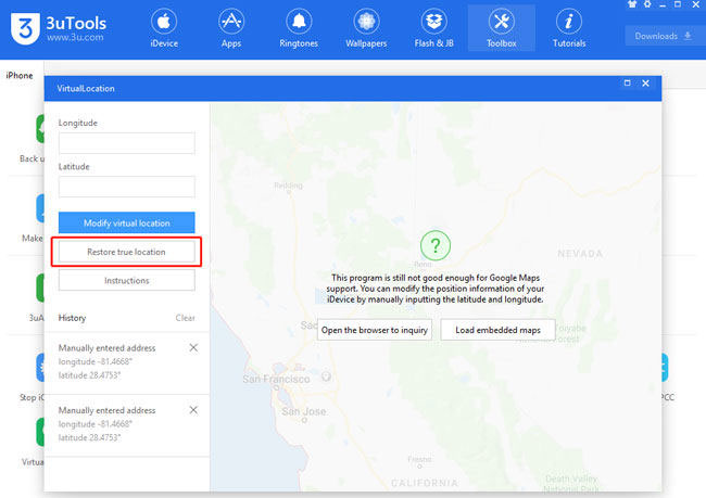 3utools restore true location