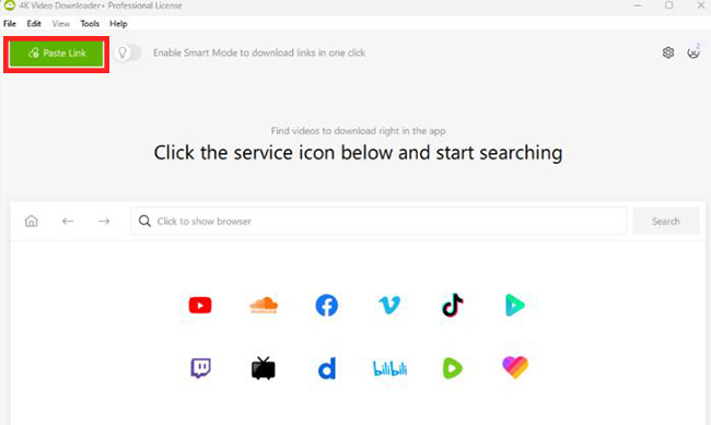 4k video downloader paste link