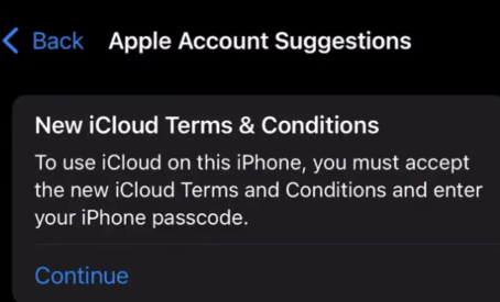 accept new icloud terms and conditions
