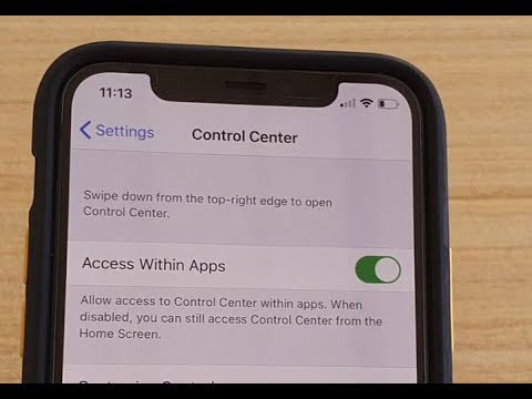 enable access to control center within apps