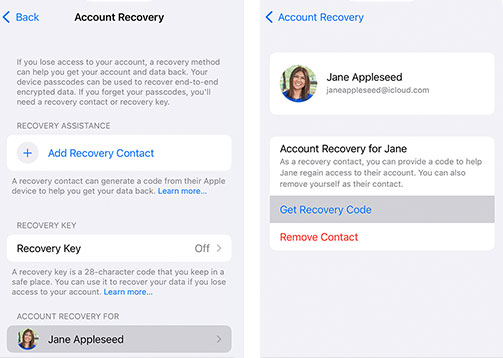 account recovery contact