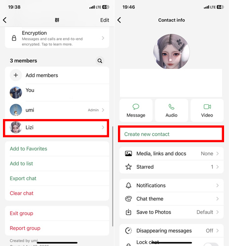 add whatsapp contacts from group