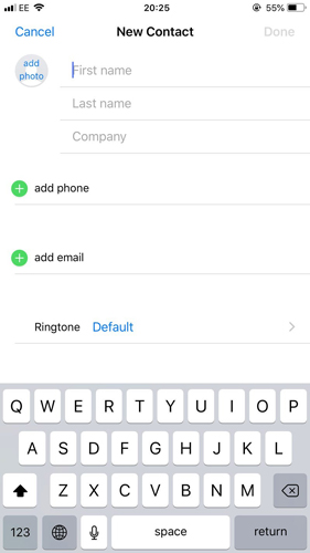 how to add contacts on iphone