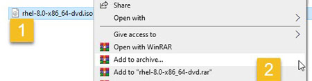 add iso file to winrar