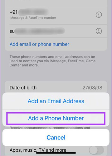 add trusted number to apple id