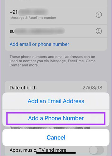 add trusted number to apple id