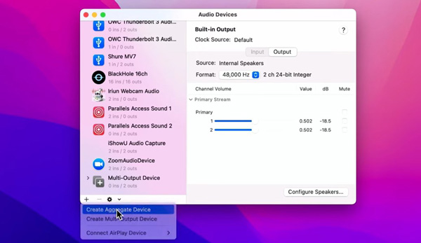 record screen with advanced audio settings on quicktime