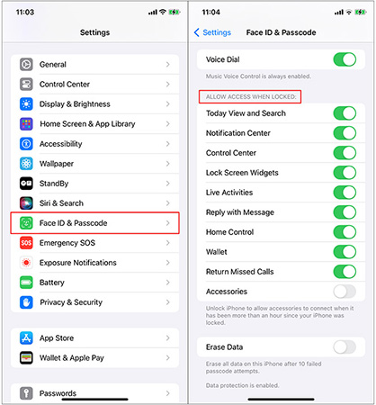 allow access when locked iphone
