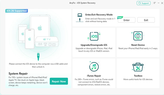 anyfix ios system recovery tool