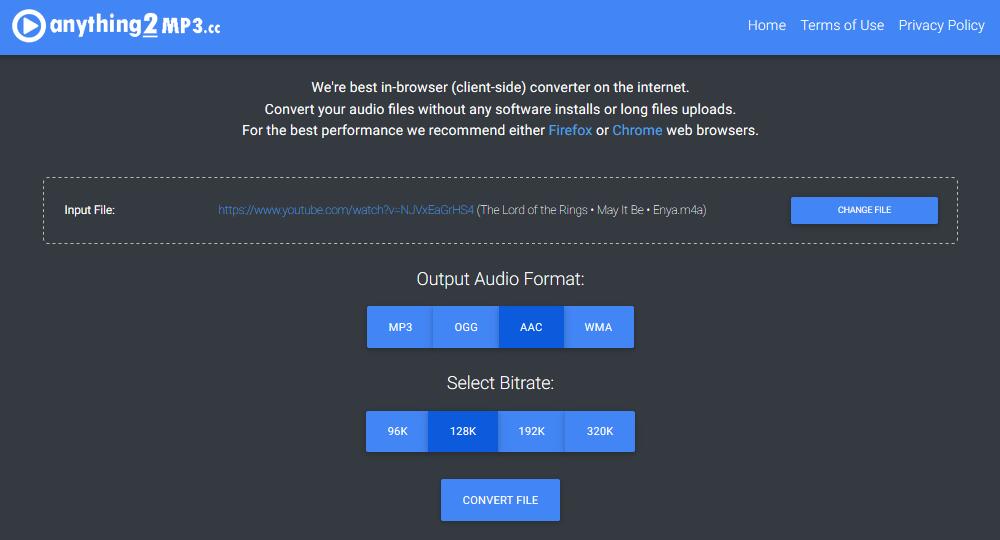 anything2mp3 youtube to aac converter free