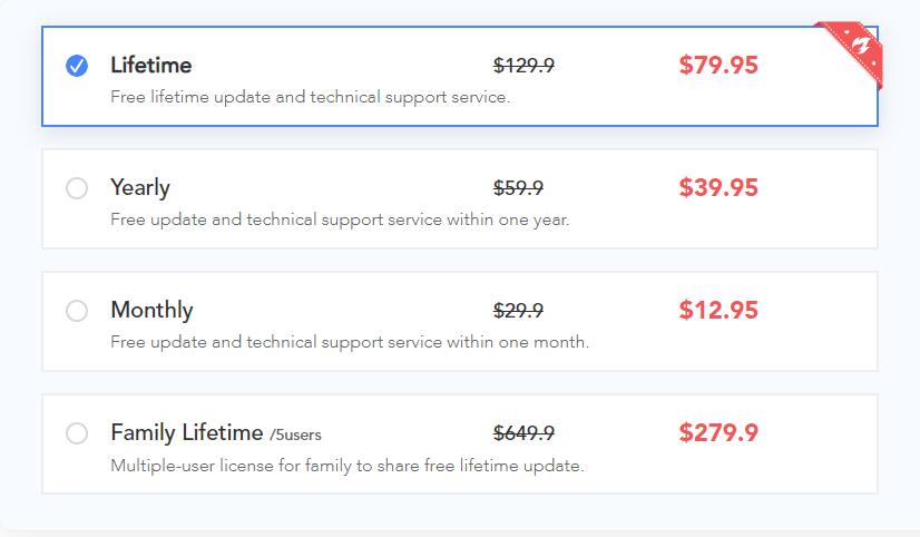 price of wondershare streaming audio recorder