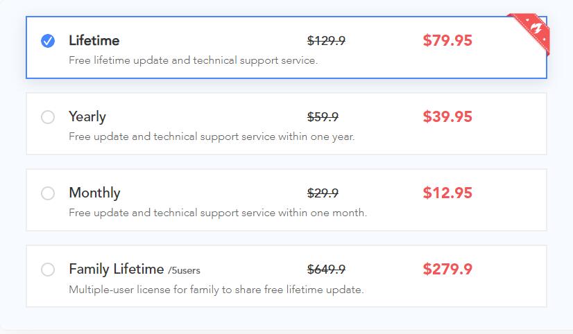 price of wondershare streaming audio recorder