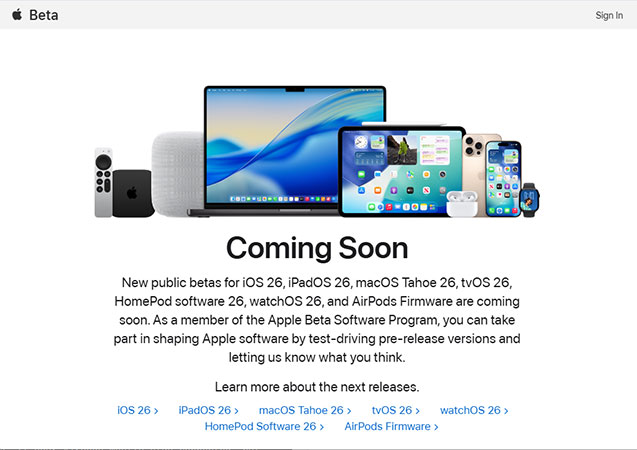 apple beta website