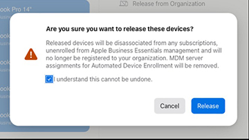 use apple business manager to remove mdm