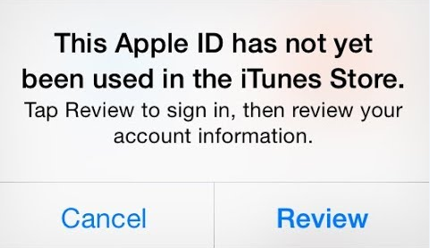 fix this apple id has not yet been used in the itunes store