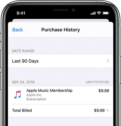 apple id purchase history