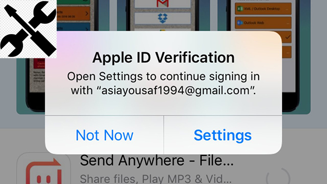 how to stop apple id verification pop up