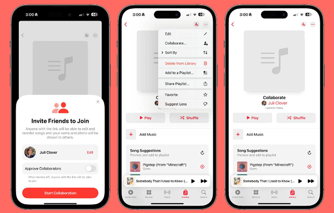 apple music collaborative playlist not working in ios 17.3