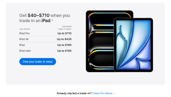 dispose old ipads via apple trade in program