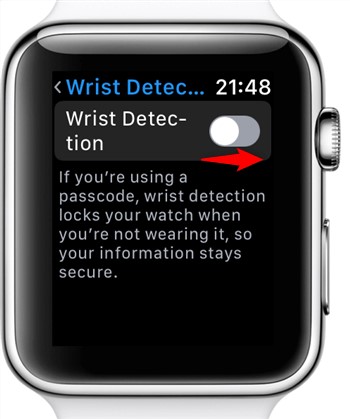 switch on apple watch wrist detection