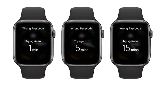 apple watch wrong passcode