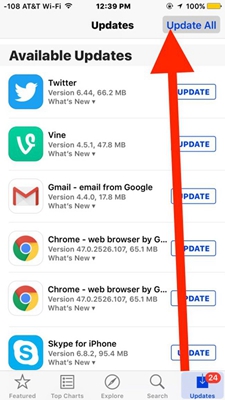 update apps iphone