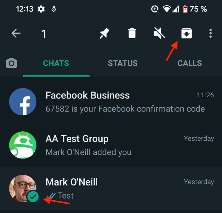 archive chat in whatsapp