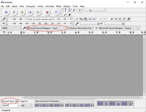 audacity interface to record computer audio