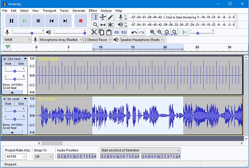 extract audio from mp4 audacity