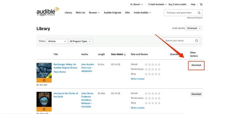 audible download book