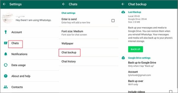 back up whatsapp chat