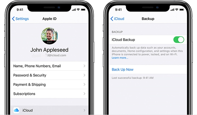 enable icloud backup on iphone