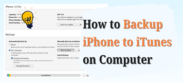 how to backup iphone to itunes on computer