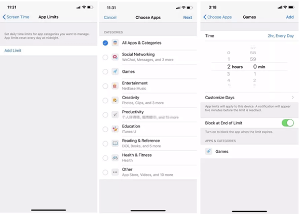 lock apps on iphone with screen time
