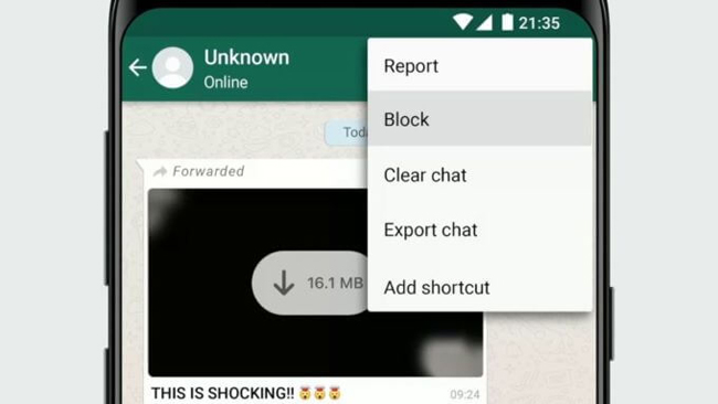 block someone on whatsapp on android