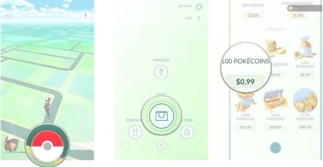 buy pokecoins in pokemon go shop