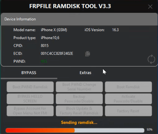 bypass activation lock via ramdisk tool