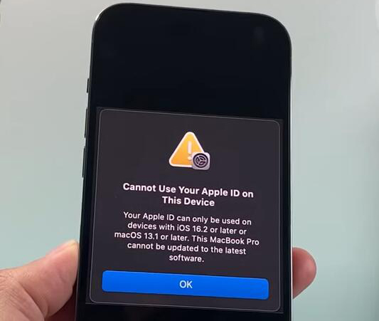 cannot use your apple id on this device