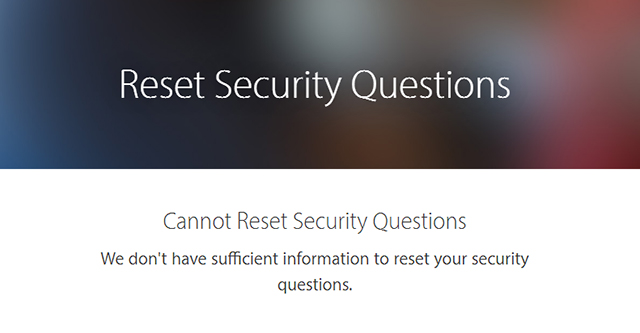 how to fix cant reset apple id security questions