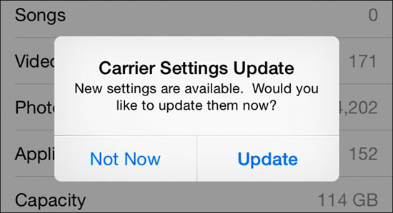 update carrier settings